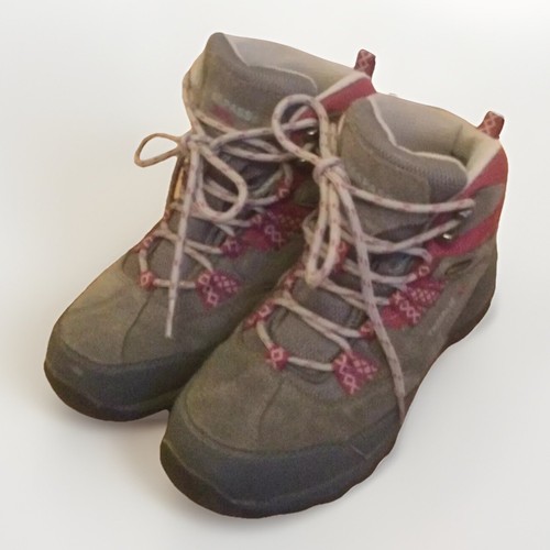 ladies Trespass hitop walking trainers / shoes size 3 uk grey & pink Lace Up