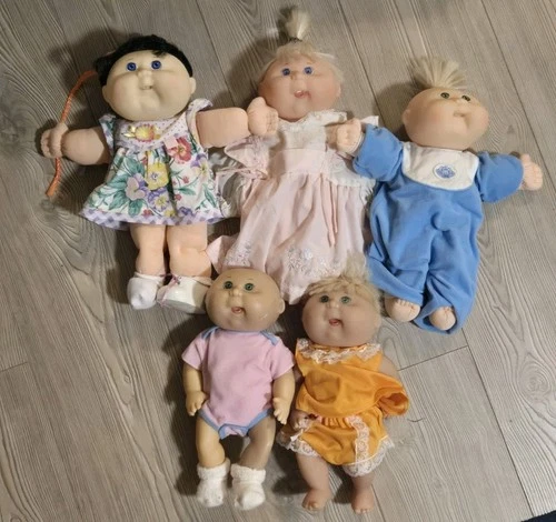CPK Cabbage Patch Kid Doll Lot Of 5 Vintage /w Some Clothes, First Edition