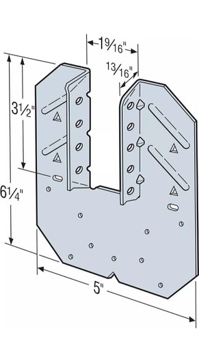 Simpson Strong-Tie H10A Galvanized Steel Hurricane Tie 6.25 H in. - 30 PACK - Picture 2 of 5