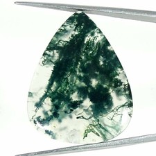 26.60Cts Natural Green Moss Agate Pear Cabochon Loose Gemstone 25x32x4mm
