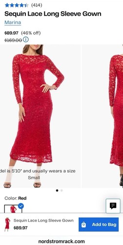$169 Medium US 6 ❤️ Marina Evening Red Women Push up A Line Lace Gown Dress - Picture 6 of 10