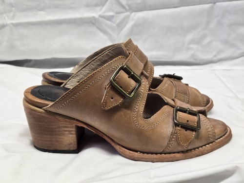 Freebird By Steven Caprice Sandal Tan/Brown Leather Size 9 Double Buckle  - Picture 6 of 6