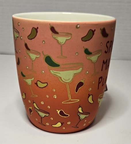Taza Luna & Sage Ombre' Naranja Divertida 'Spicy Marg Please' Tacto Suave Nueva - Imagen 6 de 7