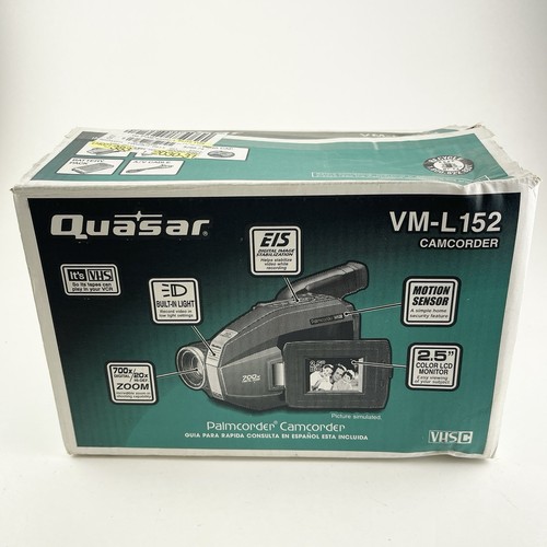 Quasar VM-L152 VHS-C Palmcorder 700x Zoom Bag Battery & Charger Open box