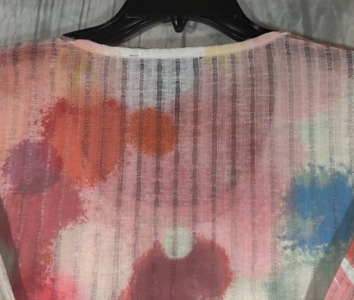 Ali Miles Mixed Print Tiered Overlay Scoop Neck Tunic Size Large - Scallop Hem. - Picture 5 of 8