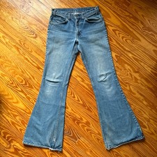 Vintage 1970's Levi's 646 Flared Bell Bottom Denim Jeans Size 31 x 33