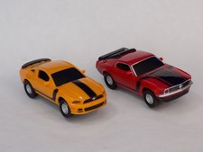 Golden Bright Metro Chase FORD MUSTANG Slot Car Pair Tested/Working