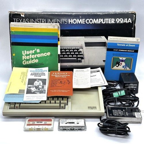 Vintage 1981 Texas Instruments 99/4A Home Computer in Box w/Manuals POWERS ON
