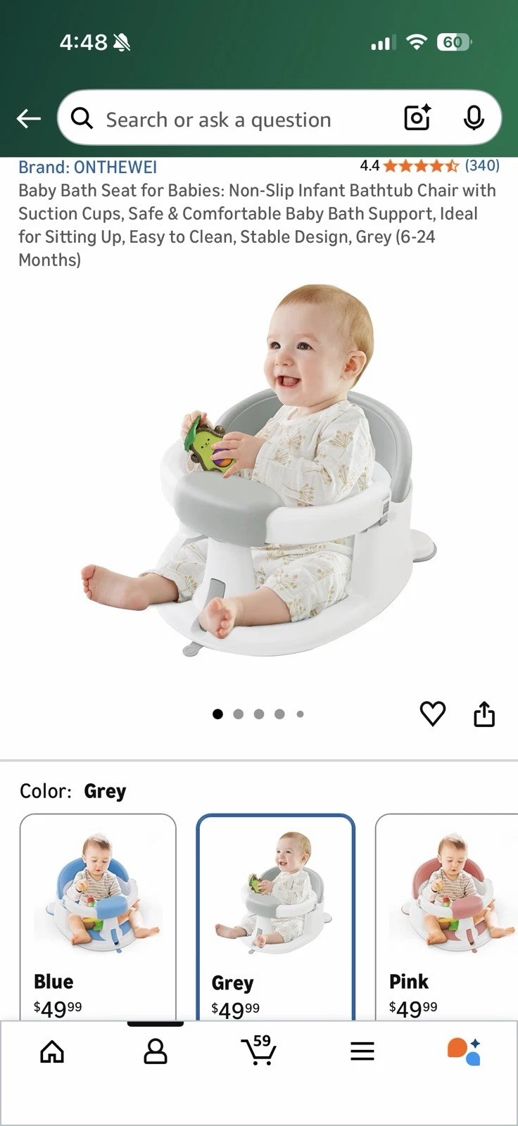Baby Bath Seat for Babies: Non-Slip Infant Bathtub Chair with Suction Cups 6-24m
Opens in a new wind