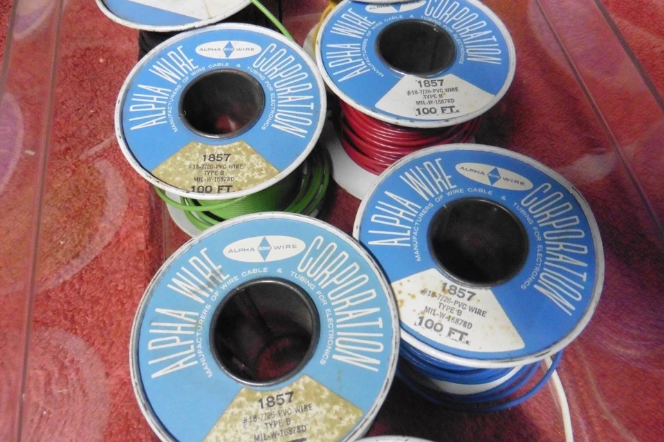 7 De Colección Alpha Wire 1857/19 #18 7/26 PVC Tipo B MIL-W-16878D Blanco Rojo Azul Verde Azul Foto 3 de 4