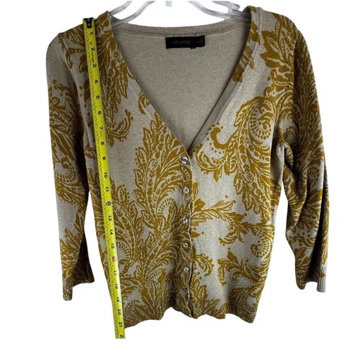 The Limited Floral Print Button Down Cardigan Sweater 3/4 Sleeve Academia 55-13 - Picture 7 of 14