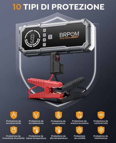 BRPOM Avviatore Batteria Auto con Compressore 160 PSI 8000A 26800 mAh Avviatore - Foto 8 di 24