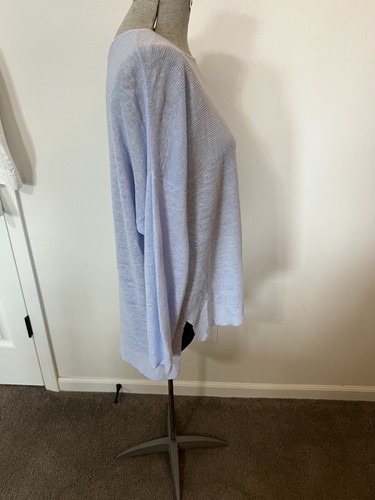 camicia di lino blu eileen fisher grande - Foto 2 di 8