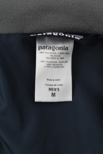 Patagonia Hombre CHAQUETA Azul Oscuro Eco Lluvia Cáscara Zipper Cuello Alto Logo - Imagen 9 de 13