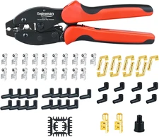 Spark Plug Wire Crimping Tool Kit, Ratchet Spark Plug Crimper for Crimping and S