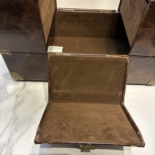 Cantilever Sewing Box | Faux Leather | Vintage Style | Very Good Condition - Picture 21 of 24