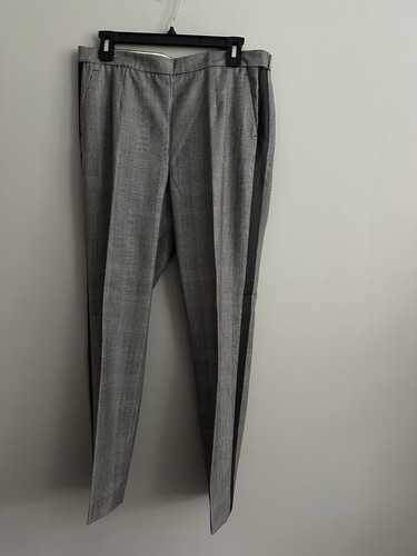 Nuevos Pantalones Martie J Crew 10T Alto Cuero Sintético Negro Esmoquin Esmoquin Rayas Glen Cuadros - Imagen 5 de 16