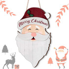 Christmas Hanging Santa Claus Sign Wooden Indoor/Outdoor Decor Hanging Santa Cla