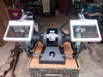 Vintage Stanley No.257 Cast Iron Bench Grinder Restored 1/2HP