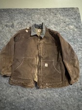 Carhartt Jacket Womens Brown Quilted Lined Vintage Distressed