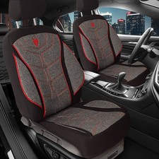 2x Sitzbezüge passend für Seat Ibiza 3 6L (Schwarz-Rot) | 2x Vorne MT2