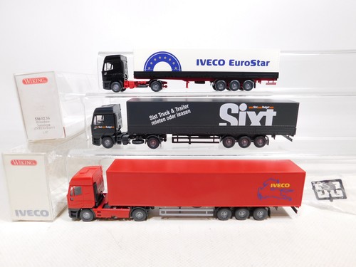 3x wiking H0 1:87 Autoarticolato / Sz Iveco:516 Sixt + 2626 ecc S.G 2x Box # - Foto 2 di 5