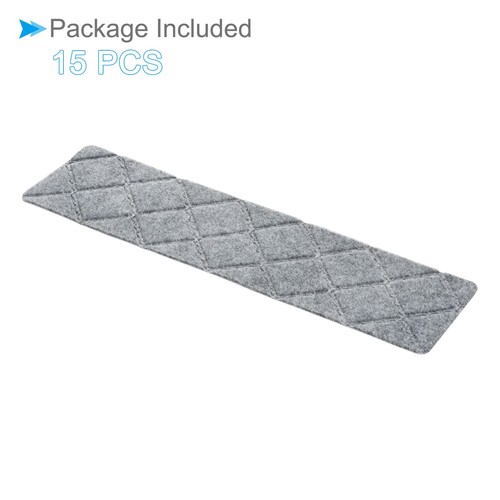 15pcs Non-Slip Stair Treads 8" W 30" L Polyester Fibre Slip Resistant Mat Gray - 第 5/5 張圖片