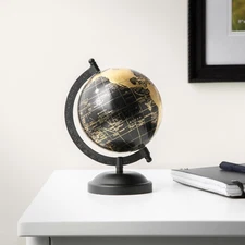Mainstays Black and Gold Decorative Globe (Tabletop) - Shelf Decor,Durable Build