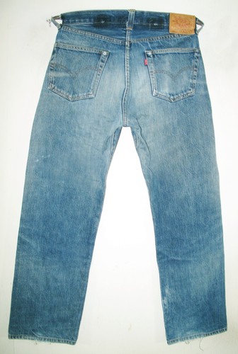 LO ÚLTIMO 1920 DE COLECCIÓN Pantalones de mezclilla para hombre LVC EE. UU. LEVI'S 201 BIG E RIBETE 555 33x29 (ajuste 28x29) - Imagen 3 de 21