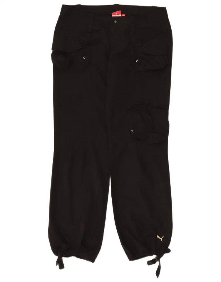 Puma Womens Loose Fit Joggers Cargo Trousers UK 12 Medium W34 L32 Black DI19 - Image 1 of 3
