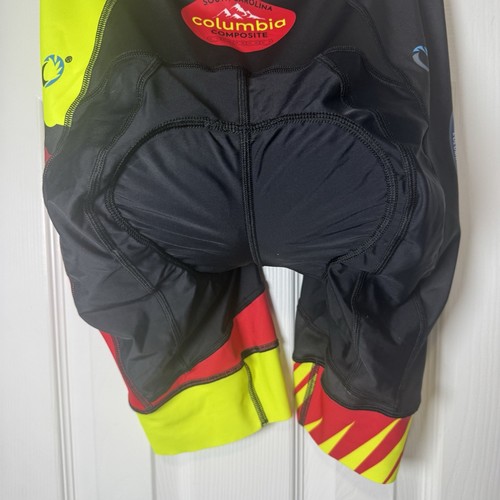 Athlos Fahrrad Outfit 2-teilig Oberteil & gepolsterte Shorts rot gelb Größe SM Columbia SS - Bild 8 von 10