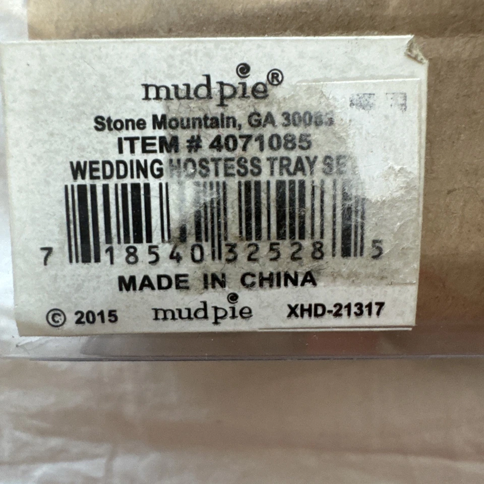 New In Box! Mud Pie Mr And Mrs Serving Tray, wedding Gift, newlywed, 163 - Image 2 of 4