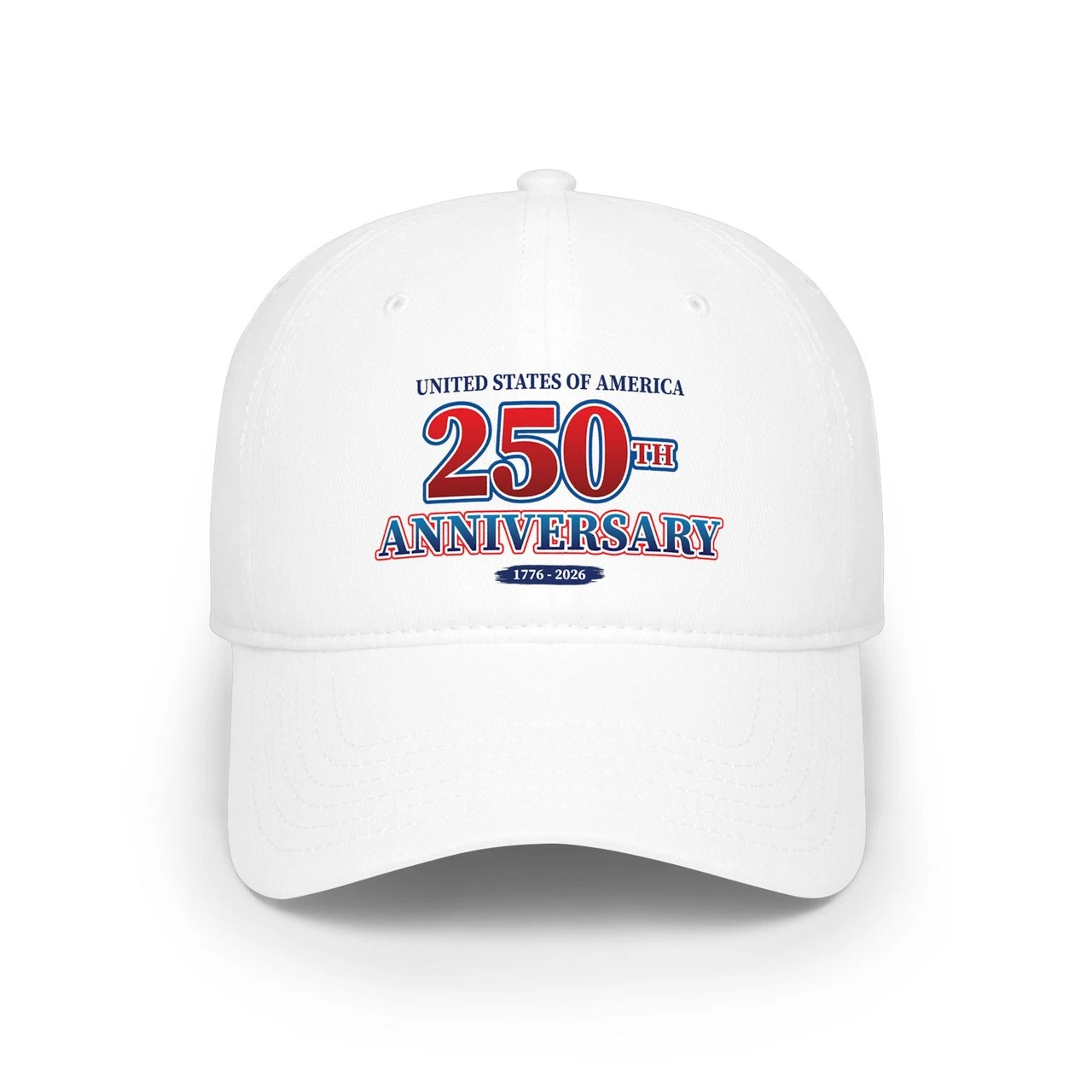 USA 250th Anniversary 1776-2026 Print Low Profile Baseball Cap — 1776–2026