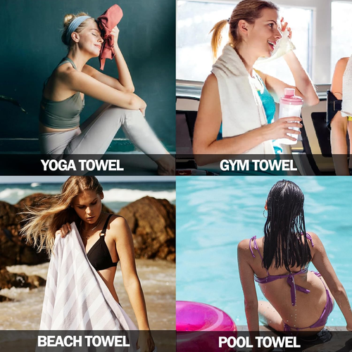 Toalla Secado Rapido Camping Microfaser 3 Tamanos 1er Pack Morado Playa Gimnasio - Bild 8 von 12