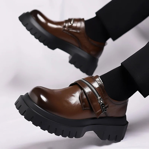 Scarpe Derby da uomo in pelle stile britannico tempo libero festa business ufficio stivali di lusso - Foto 20 di 23