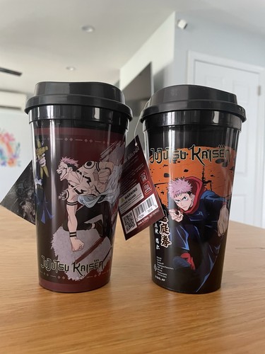 Jujutsu Kaisen x Round 1 Reusable Cup Matching Set New - 2 Cups 20 oz.