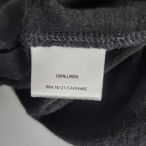 Eileen Fisher 100% Linen Petite Small Pull On Knee Length Skirt Black Elastic - Bild 5 von 7