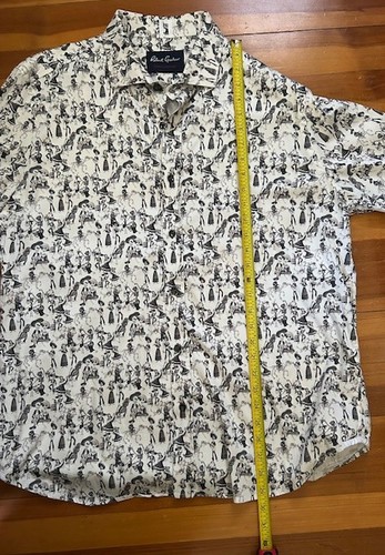 Robert Graham Day Of The Dead Shirt, Men's 2XL Tailored Fit, Sugar Skulls Cotton - Foto 5 di 8