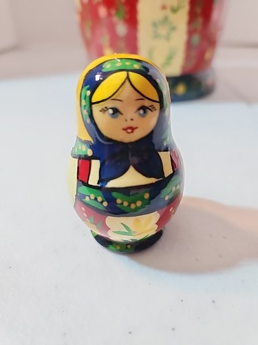 Madame Alexander 2 Pc Matryoshka Russian Wooden Doll Box 10 in Hand Painted (N1) - Picture 7 of 16
