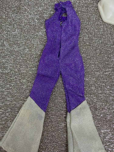 Vintage HTF Mego Cher Montgomery Wards Harley Quinn Purple Glitter Jumpsuit Hat - Picture 4 of 6