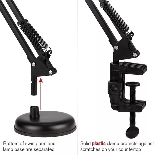 Lese Schreibtisch Lampe verstellbar Winkel Tisch Strahler LED Glühbirne Schwenkarm - Bild 8 von 10