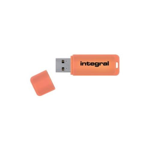 INFD64GBNEONOR3.0 Integral USB 3.0 Flash Drive Neon 64Gb Orange - Picture 1 of 2