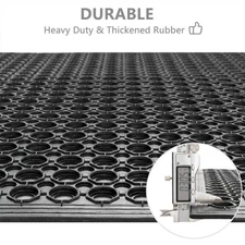 36" x 60" Heavy-Duty Black Commercial  Anti-Fatigue Floor Mat Outdoor / Indoor