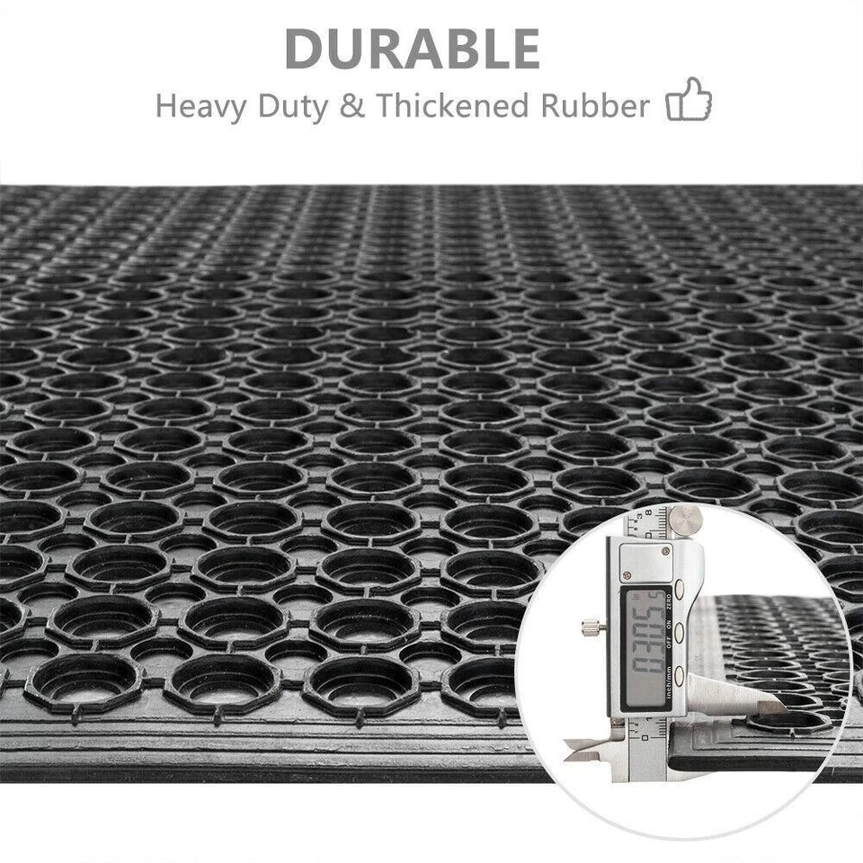 36" x 60" Heavy-Duty Black Commercial Anti-Fatigue Floor Mat Outdoor / Indoor
