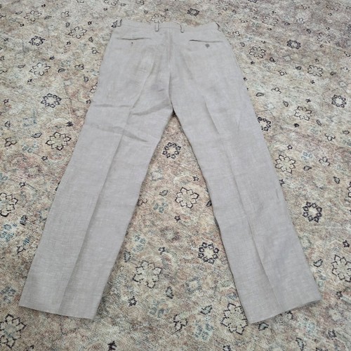 Pantalones de vestir Joseph Abboud beige de lino para hombre talla 32U pantalones delanteros planos - Imagen 6 de 6