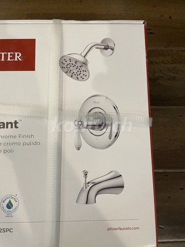 Kit de molduras para bañera y ducha Pfister Courant, válvula y cartucho incluidos, blanco - Imagen 2 de 3