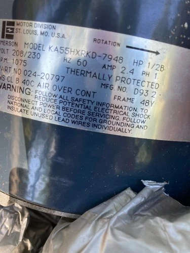 Emerson Double Shaft Window AC 230 volt 1/2 HP