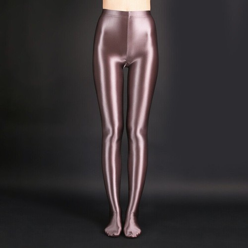 Women's Shiny Satin Glossy Pantyhose Opaque Tights Stockings Party Club Hosiery - Picture 3 of 17