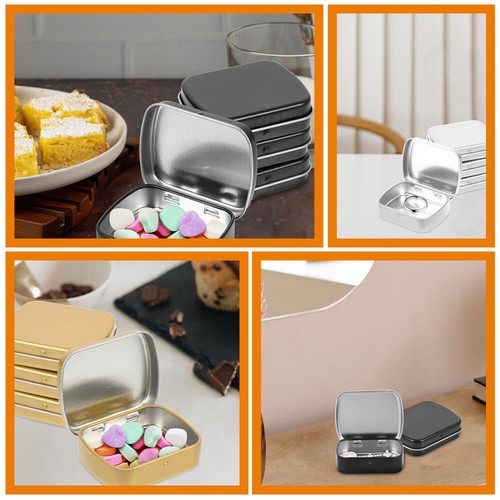 6 Pcs Storage Box Candy Tin Flip-type Rectangular Small Container Metal - Picture 3 of 12