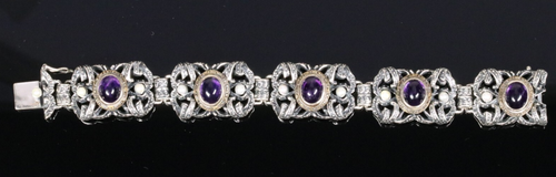 Hausragendes Armband zur Tracht Amethyst Perlen 925 Silber Trachtenarmband - Bild 7 von 10
